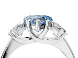 White gold Three-Stone Fancy Blue Heart Cut Cut Solitaire Ring with Classic Prong Setting_16