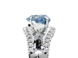 White gold Three-Stone Fancy Blue Heart Cut Diamond Engagement Ring with Pave Band and Prong Setting_17