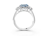 White gold Three-Stone Fancy Blue Heart Cut Diamond Engagement Ring with Prong Setting_18