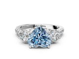 White gold Three-Stone Fancy Blue Heart  Cut Diamond Pavé Band with Four-Prong Setting_28