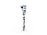 White gold Three-Stone Fancy Blue Heart  Cut Diamond Pavé Band with Four-Prong Setting_30