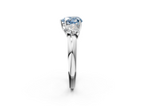 White gold Three-Stone Fancy Blue Heart  Cut Diamond Ring with Channel-Set Band and Four-Prong Setting_63