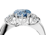White gold Three-Stone Fancy Blue Heart  Cut Diamond Ring with Channel-Set Band and Four-Prong Setting_65