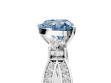 White gold Three-Stone Fancy Blue Heart  Cut Diamond Twist Band with Prong Setting_74