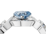 White gold Three-Stone Fancy Blue Heart Cut Diamond Wave Pave Band with Prong Setting_10