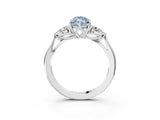 White gold Three-Stone Fancy Blue Marquise Cut Brilliant Diamond Solitaire Ring with Tapered Band and Four-Prong Setting_34