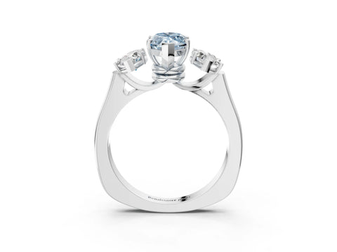 White gold Three-Stone Fancy Blue Marquise Cut Brilliant Diamond Trellis Ring with Comfort Fit Band_15