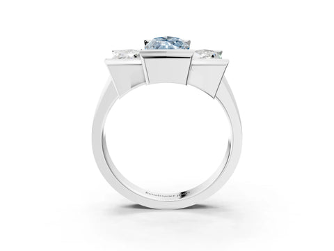 White gold Three Stone Fancy Blue Marquise Cut Cut Channel Set Diamond Ring_27