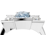 White gold Three Stone Fancy Blue Marquise Cut Cut Channel Set Diamond Ring_28