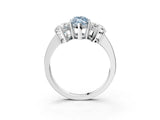 White gold Three-Stone Fancy Blue Marquise Cut Cut Diamond Engagement Ring with Flat Band and Four-Prong Setting_15