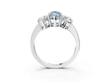 White gold Three-Stone Fancy Blue Marquise Cut Cut Diamond Engagement Ring with Flat Band and Four-Prong Setting_15