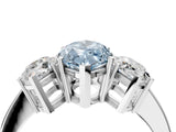 White gold Three-Stone Fancy Blue Marquise Cut Cut Diamond Engagement Ring with Flat Band and Four-Prong Setting_16