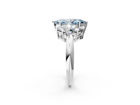 White gold Three-Stone Fancy Blue Marquise Cut Cut Diamond Engagement Ring with Prong Setting on a White Gold Band_14
