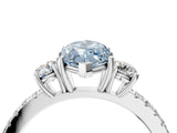 White gold Three-Stone Fancy Blue Marquise Cut Cut Diamond Pavé Band with Prong Setting_29