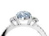 White gold Three-Stone Fancy Blue Marquise Cut Cut Diamond Pavé Band with Prong Setting_35