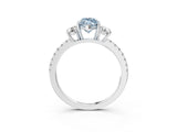 White gold Three-Stone Fancy Blue Marquise Cut Cut Diamond Pavé Band with Prong Setting_40