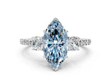 White gold Three-Stone Fancy Blue Marquise Cut Cut Diamond Pavé Band with Prong Setting_44