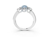 White gold Three-Stone Fancy Blue Marquise Cut Cut Diamond Ring with Channel Set Band and Four-Prong Setting_3