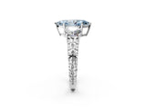 White gold Three-Stone Fancy Blue Marquise Cut Cut Diamond Ring with Channel-Set Band and Prong Setting_2