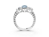 White gold Three-Stone Fancy Blue Marquise Cut Cut Diamond Ring with Channel-Set Band and Prong Setting_3