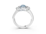White gold Three-Stone Fancy Blue Marquise Cut Cut Diamond Ring with Prong Setting and Classic Band_3