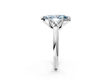 White gold Three-Stone Fancy Blue Marquise Cut Cut Diamond Ring with Trillion Side Stones and Four-Prong Setting_13