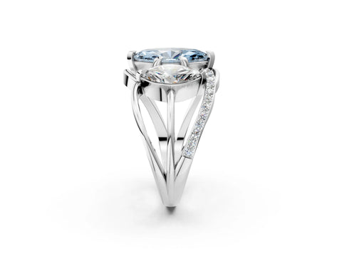 White gold Three-Stone Fancy Blue Marquise Cut Cut Diamond Split Shank Prong Set Ring_14