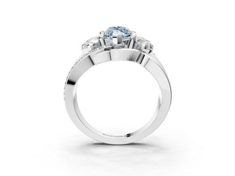 White gold Three-Stone Fancy Blue Marquise Cut Cut Diamond Split Shank Prong Set Ring_15
