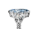 White gold Three-Stone Fancy Blue Marquise Cut Cut Milgrain Band Prong Setting Ring_5