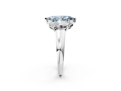 White gold Three-Stone Fancy Blue Marquise Cut Cut Solitaire Ring with Classic Prong Setting_14