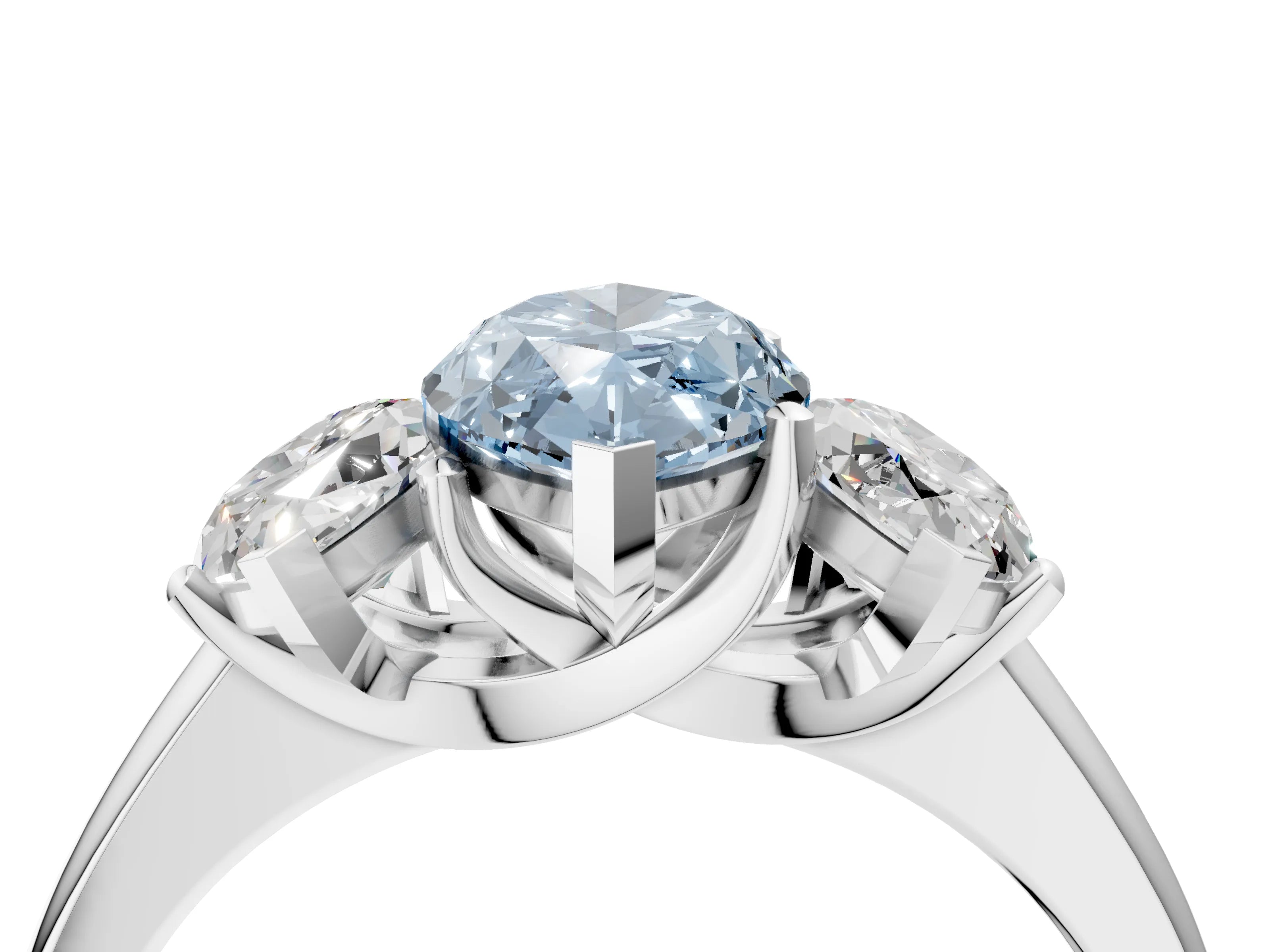 White gold Three-Stone Fancy Blue Marquise Cut Cut Solitaire Ring with Classic Prong Setting_16