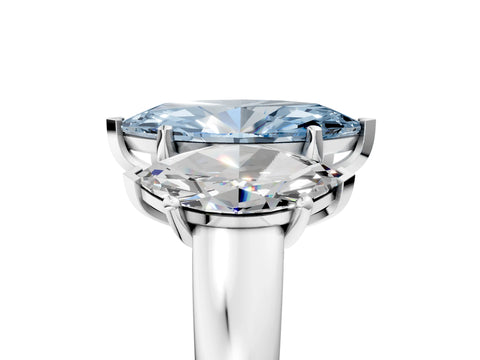 White gold Three-Stone Fancy Blue Marquise Cut Cut Solitaire Ring with Classic Prong Setting_17