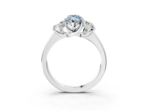 White gold Three-Stone Fancy Blue Marquise Cut Cut Solitaire Ring with Classic Prong Setting_3