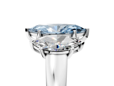 White gold Three-Stone Fancy Blue Marquise Cut Cut Solitaire Ring with Classic Prong Setting_5