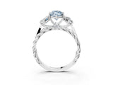 White gold Three-Stone Fancy Blue Marquise Cut Diamond Braided Band Ring with Four-Prong Setting_35