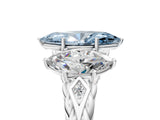 White gold Three-Stone Fancy Blue Marquise Cut Diamond Braided Band Ring with Four-Prong Setting_37