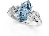 White gold Three-Stone Fancy Blue Marquise Cut Diamond Channel Set Engagement Ring with Prong Setting_13