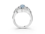 White gold Three-Stone Fancy Blue Marquise Cut Diamond Engagement Ring with Pave Band and Prong Setting_15
