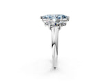 White gold Three-Stone Fancy Blue Marquise Cut Diamond Engagement Ring with Prong Setting_17