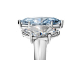 White gold Three-Stone Fancy Blue Marquise Cut Diamond Engagement Ring with Prong Setting_20