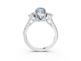 White gold Three-Stone Fancy Blue Marquise  Cut Diamond Pavé Band with Four-Prong Setting_31