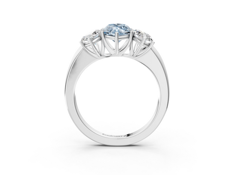 White gold Three-Stone Fancy Blue Marquise  Cut Diamond Ring with Channel-Set Band and Four-Prong Setting_64