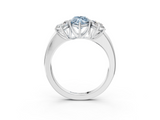 White gold Three-Stone Fancy Blue Marquise  Cut Diamond Ring with Channel-Set Band and Four-Prong Setting_81