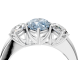 White gold Three-Stone Fancy Blue Marquise  Cut Diamond Ring with Channel-Set Band and Four-Prong Setting_82