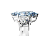 White gold Three-Stone Fancy Blue Marquise Cut Diamond Ring with Round Side Stones, Classic Band, and Four-Prong Setting_53