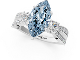 White gold Three-Stone Fancy Blue Marquise  Cut Diamond Twist Band with Prong Setting_51