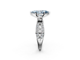 White gold Three-Stone Fancy Blue Marquise  Cut Diamond Twist Band with Prong Setting_52