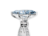White gold Three-Stone Fancy Blue Marquise  Cut Diamond Twist Band with Prong Setting_55
