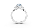 White gold Three-Stone Fancy Blue Marquise  Cut Diamond Twist Band with Prong Setting_59