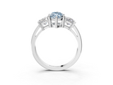 White gold Three-Stone Fancy Blue Marquise  Cut Solitaire Ring with Prong Setting_6